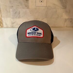 Adjustable Mossy Oak Gray and Navy Fishing Hat